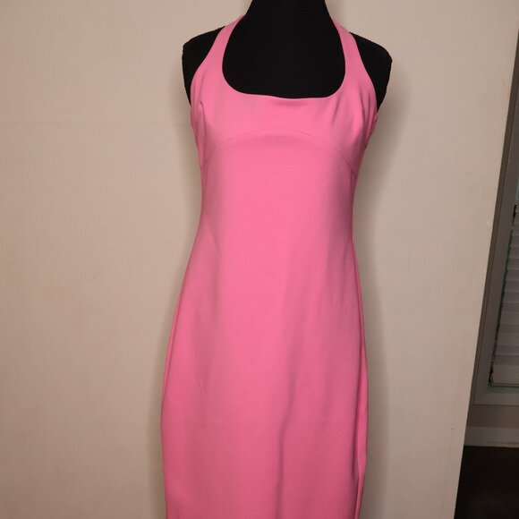 Zare Pink Square Neck Midi Dress – Elegant & Flattering - Picture 1 of 9